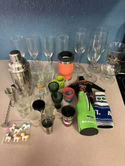 Mixed Bar Set – Glasses, Shaker, Shot Glasses & More