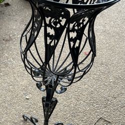Ornate Black Metal Plant Stand. Read Description