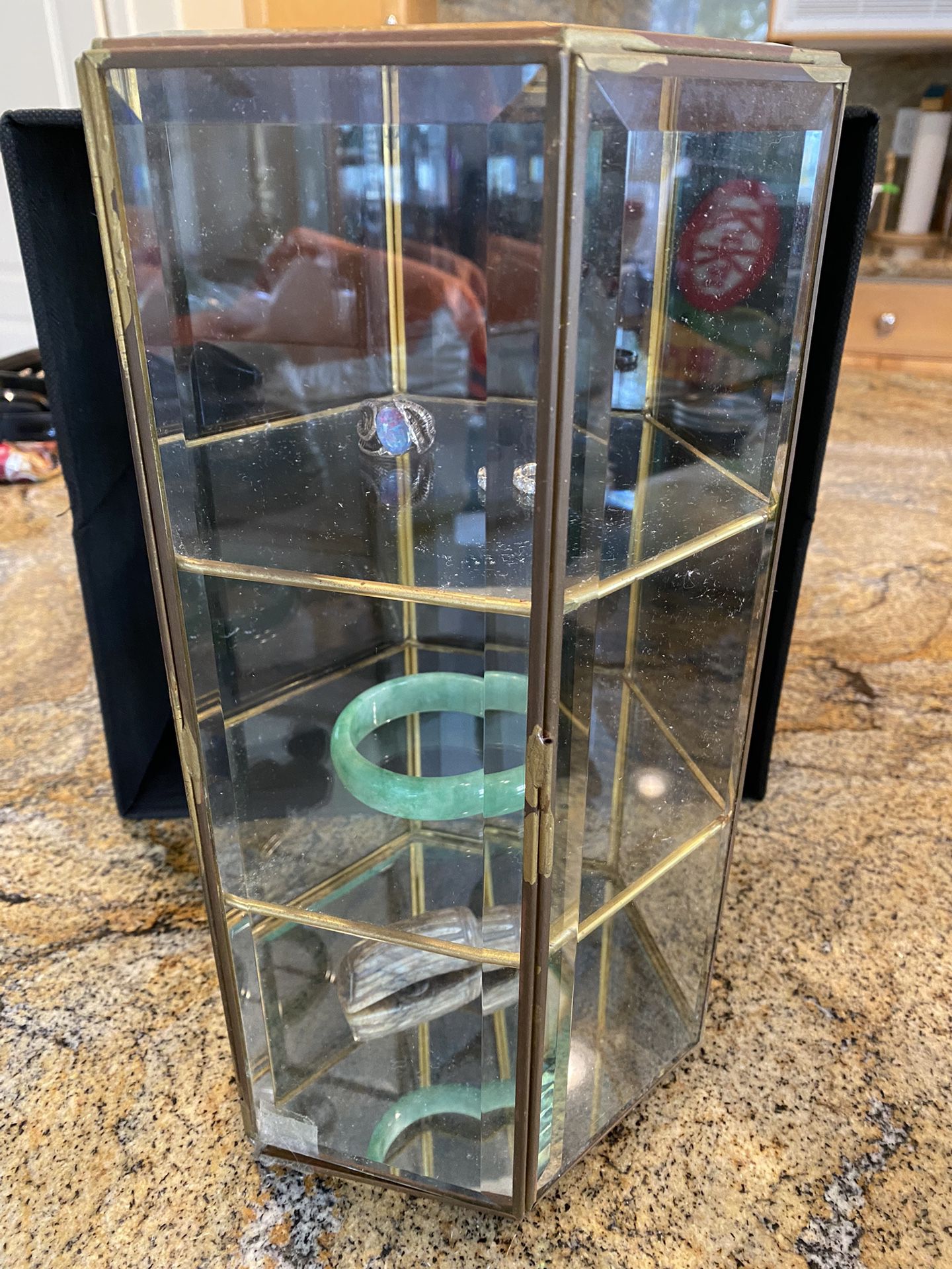 Glass Tiered Display Case For Collectibles