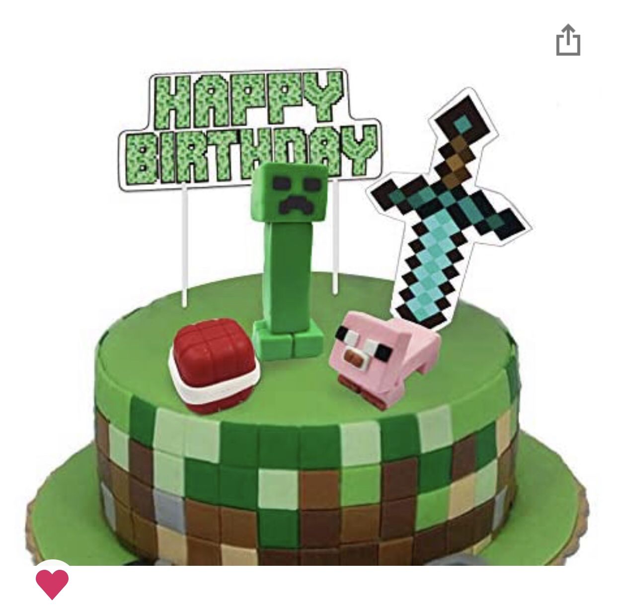 Minecraft Cake Topper Brand New In Box Birthday Party Green