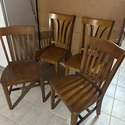 Set Of 4 Wooden Chairs