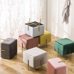 Velvet Ottoman Stool Square 