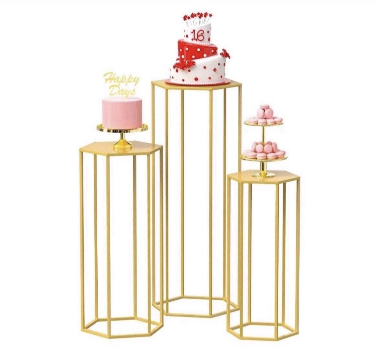 Hexagon Pedestal Stand Cylinder Stands