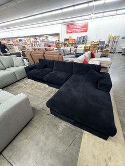 Black Corduroy Sectional