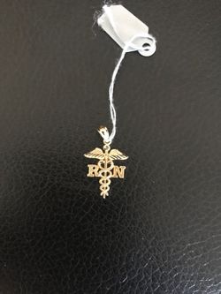 14k Gold RN charm
