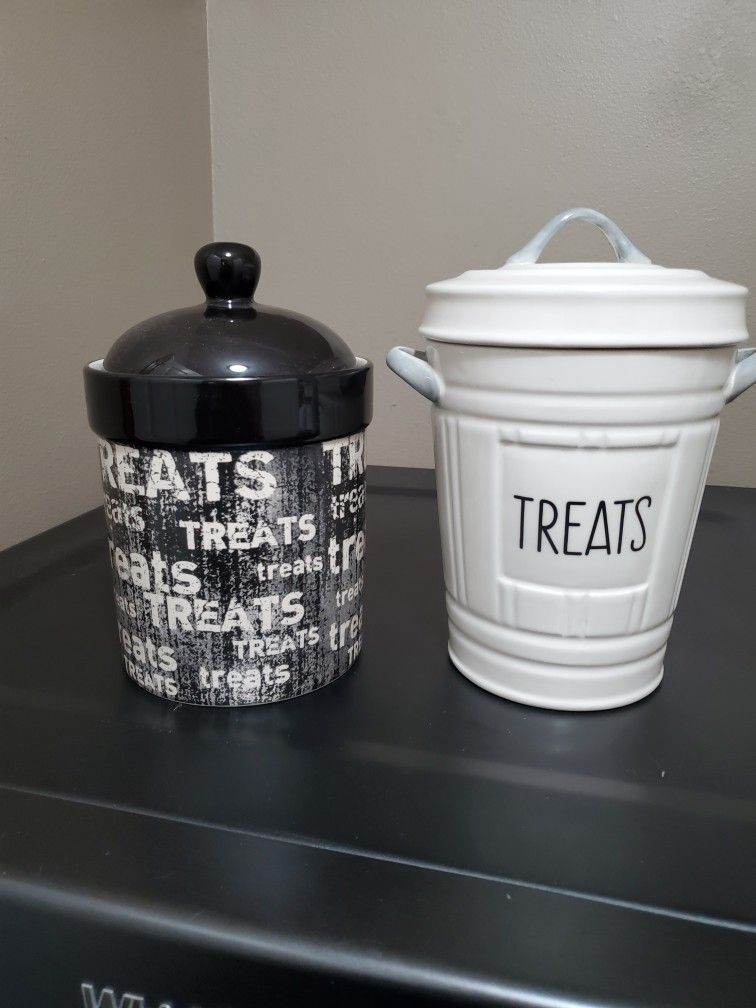 Like New Ceramic Dog Treat Containers