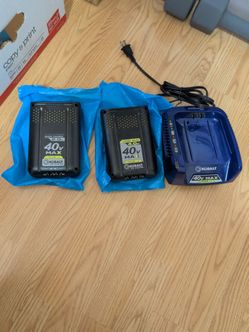Kobalt batteries 40v max(2) with charger