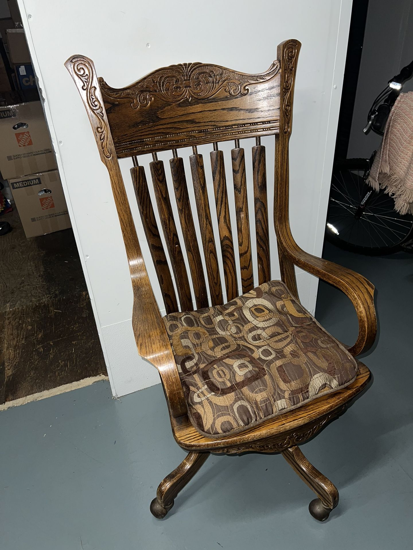 Vintage Wood Rolling Chair