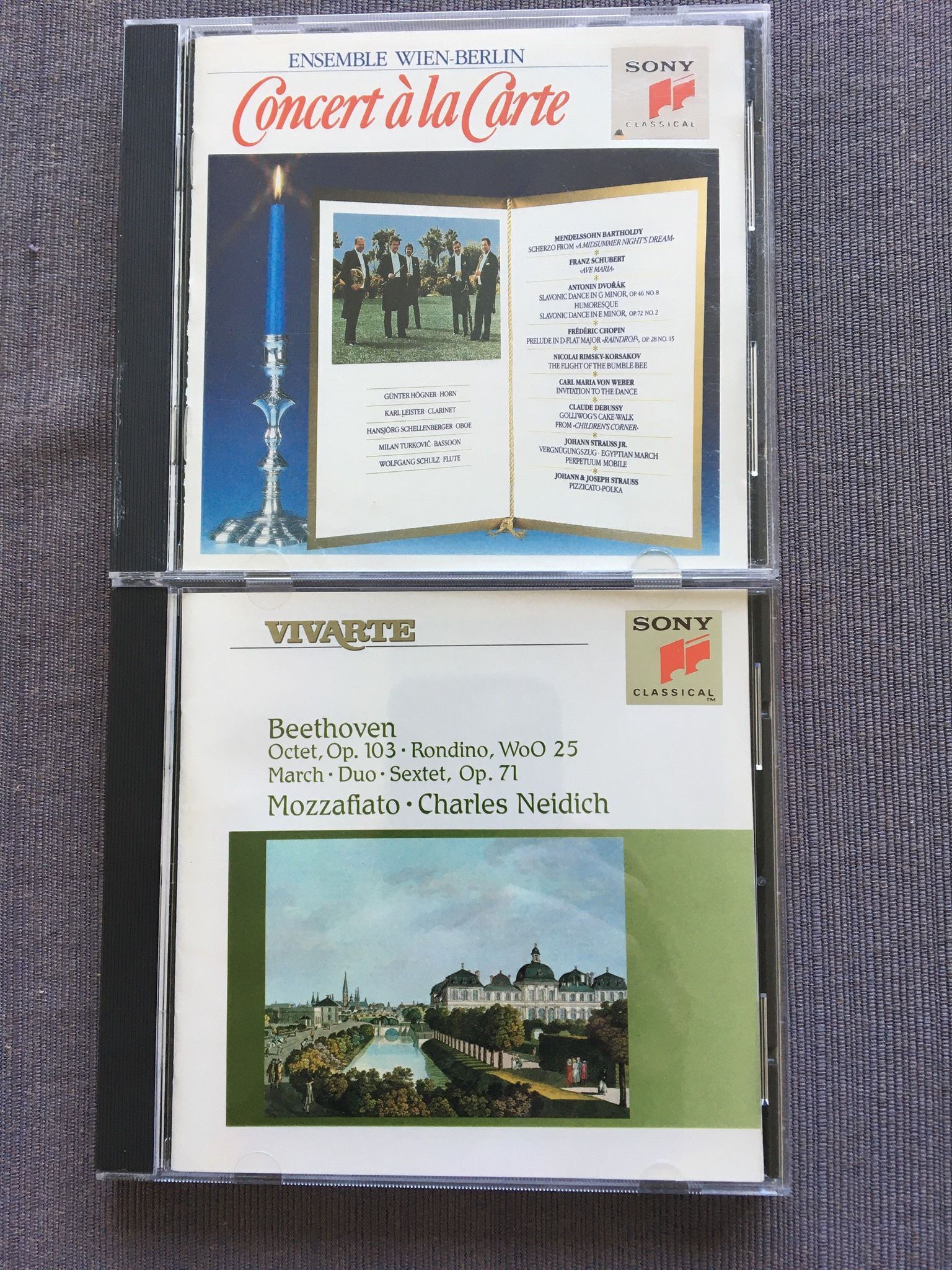 High End Classical Chamber Music Wind Ensembles lot of 2 CDs new/excellent conditions. Ensemble Wien-Berlin Concert a' la Carte plays Schubert, Dvora