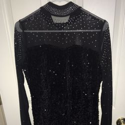 Shein Black Sequin Maxi Mini Dress XXL