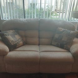 Couch And Loveseat,  Beige