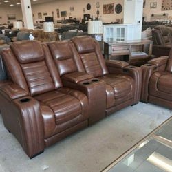 Backtrack Power Reclining Sofa And Loveseat Living Room Set Fast Delivery 