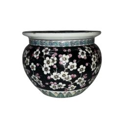Beautiful Vintage Chinoiserie Floral Fish Bowl Planter