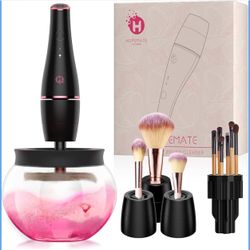 All in 1 Makeup Brush Cleaner, HOPEMATE Electric Makeup Brush Spinner Dryer Cleaning Machine, Cleanse Cosmetics, Dusts of Makeup Brushes