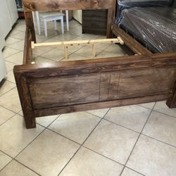Cama Queen Madera De Pino
