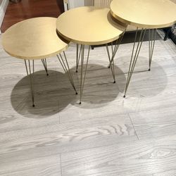 Three Gold Nesting Tables
