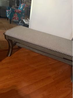 Upholtered bench with nailhead trimBeautiful Bench