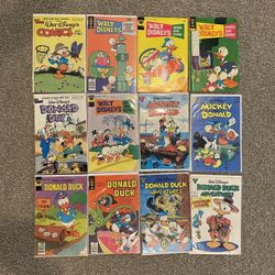 Great Disney Classic Donald Duck Comic Book Lot with 12 Comics