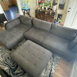 L Shaped Sofa Couch And Ottoman 