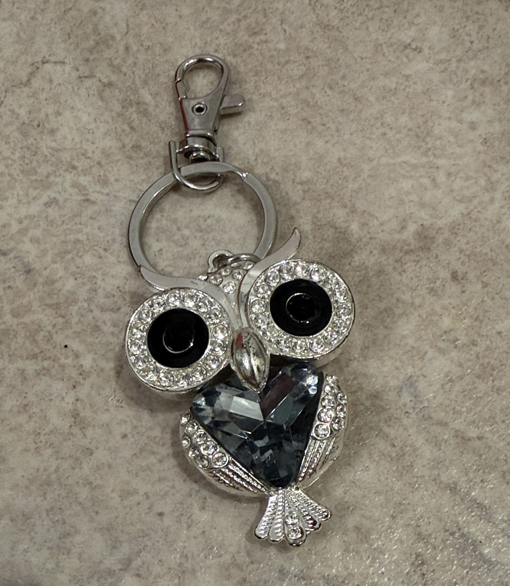 Silver Owl Key Chain Holder Purse Charm
