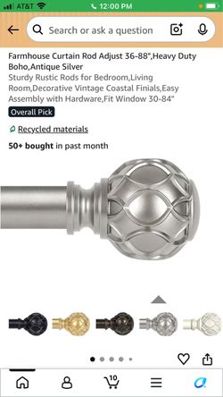 Curtain Rods 36-88”