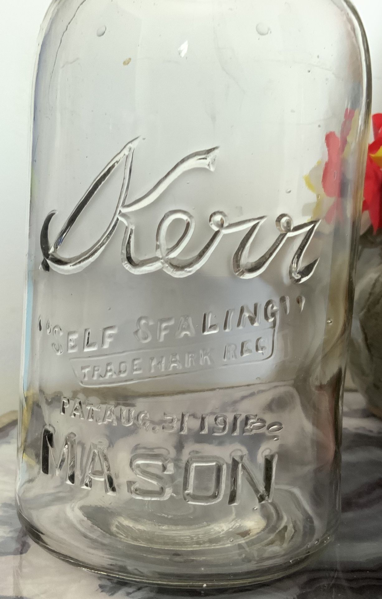 Antique KERR Mason Jar Quart Size With An Error