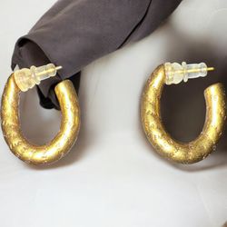 Balenziaga Gold Hoop Earrings New With Box  