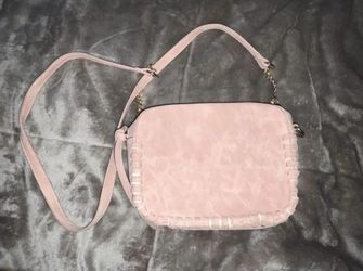 Pink Suede Crossbody Purse