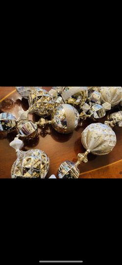 Gold tone. various Shapes, Shatterproof Illuminated ornaments.