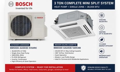 Bosch 3 Ton Mini Split Heat Pump System – NEW – Complete Single Zone Package