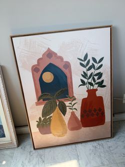 Large Modern Botanical Canvas Painting – World Market – Westwood / Wilshire