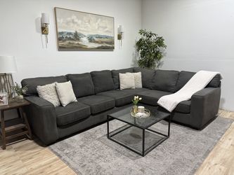 Large Grey L Sectional Couch - Delivery available
