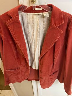 Rust Corduroy Stretch Blazer Jacket