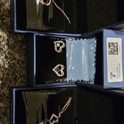 Necklace,Bracelet,earrings.  May Birthstone