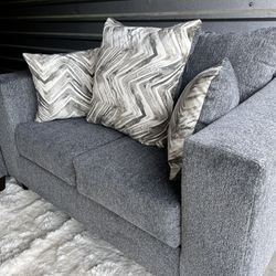 Grey 2pc Sofa Couch Set (FREE DELIVERY)