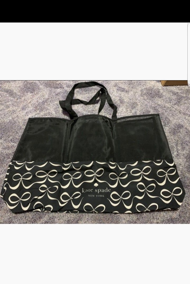 New Kate Spade Canvas Nylon Bow Shopper Tote