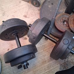 Dumbbells plastic forty pounds