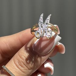 14k Gold Letter M Ring 