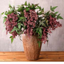 3Pcs Fall Artificial Dusty Plum Stem（new)