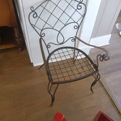 Two Vintage Wrought Iron Chairs