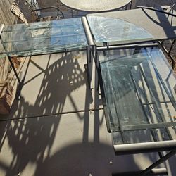 Glass-top "L" shaped Desk