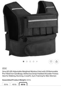 New adjustable 60 pound weighted vest READ DESCRIPTION