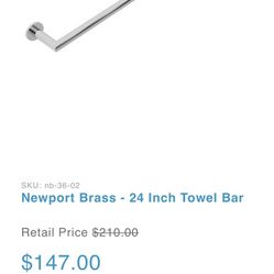 New In Box Nickel Towel Rack Retail $150