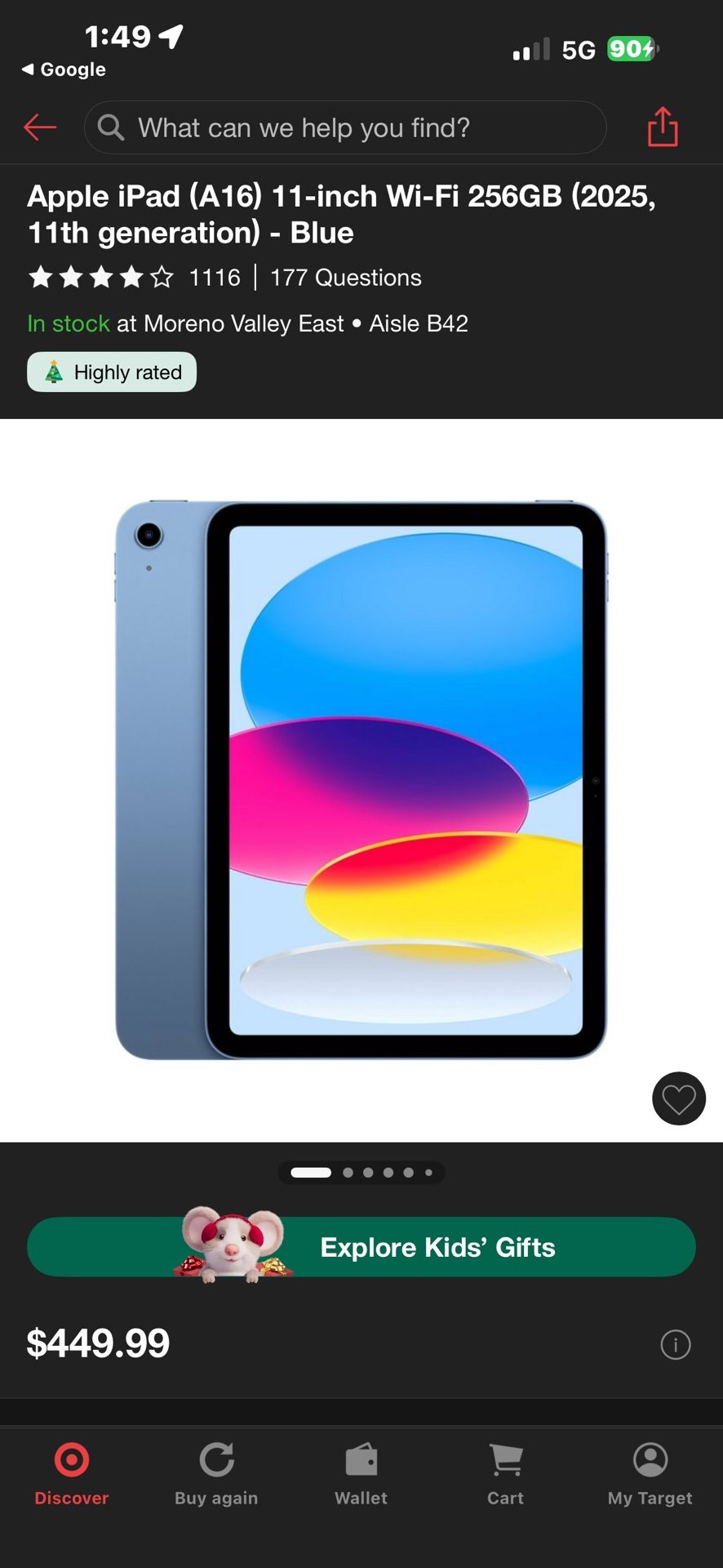 iPad A16 128GB New/No Box