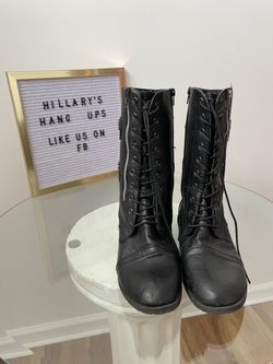 Black combat boots (Size 10)