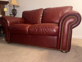 Chateau d’Ax Italian Leather Loveseat - Authentic Made in Italy
