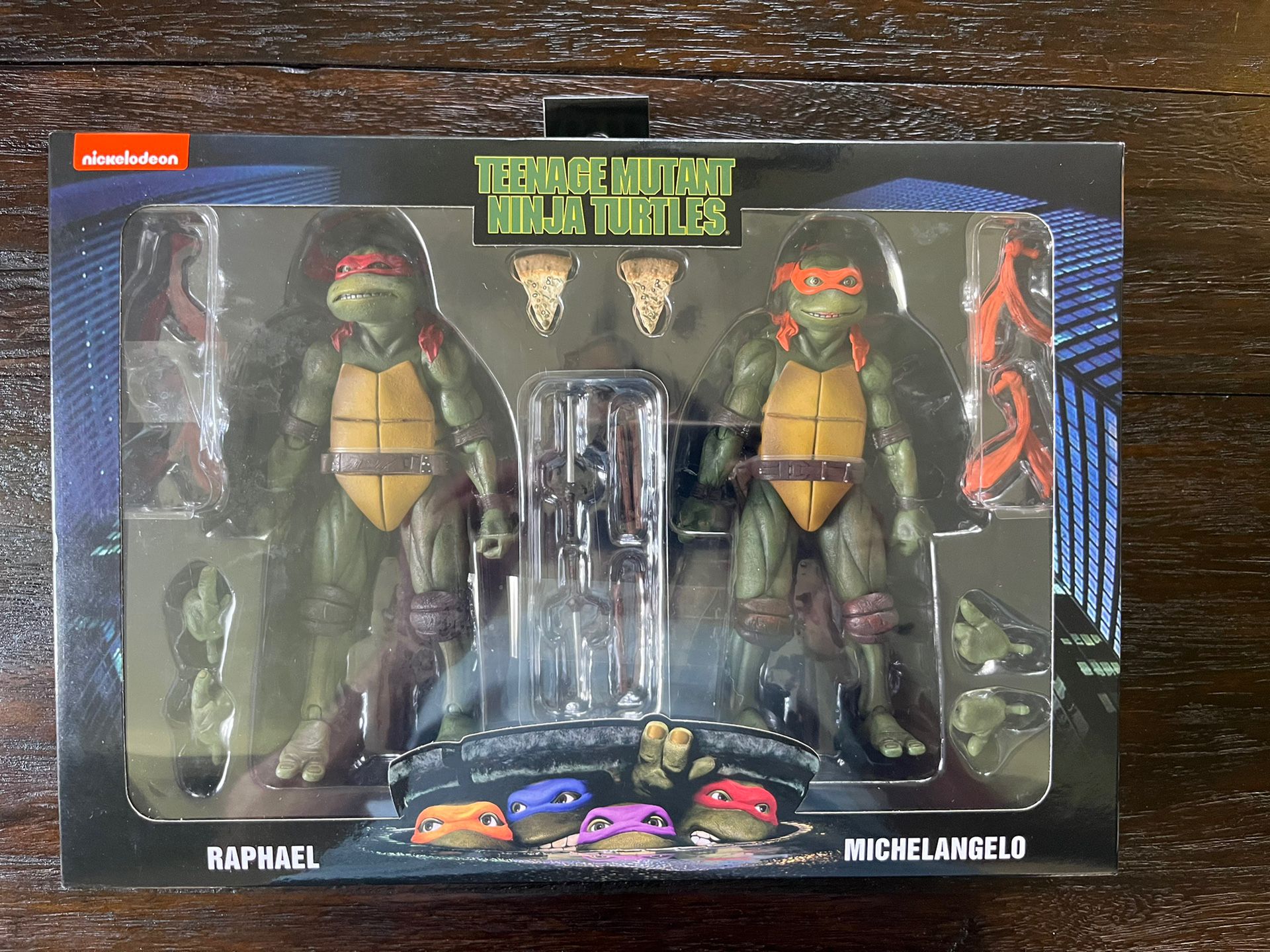 NECA Teenage Mutant Ninja Turtles Raphael and Michelangelo Movie Walmart 2 Pack