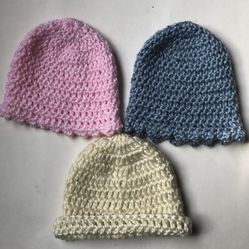 Baby Girl 3 Piece Hat Set Size 0-3M