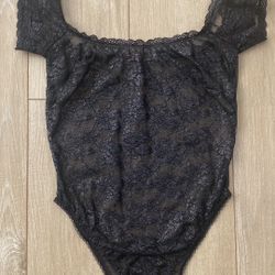 Victoria’s Secret Floral Mesh And Lace Bodysuit