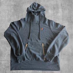 Aviator Nation Women's Ninja Hoodie Charcoal Gray Quilted Neck Sz Medium Boxy Fit